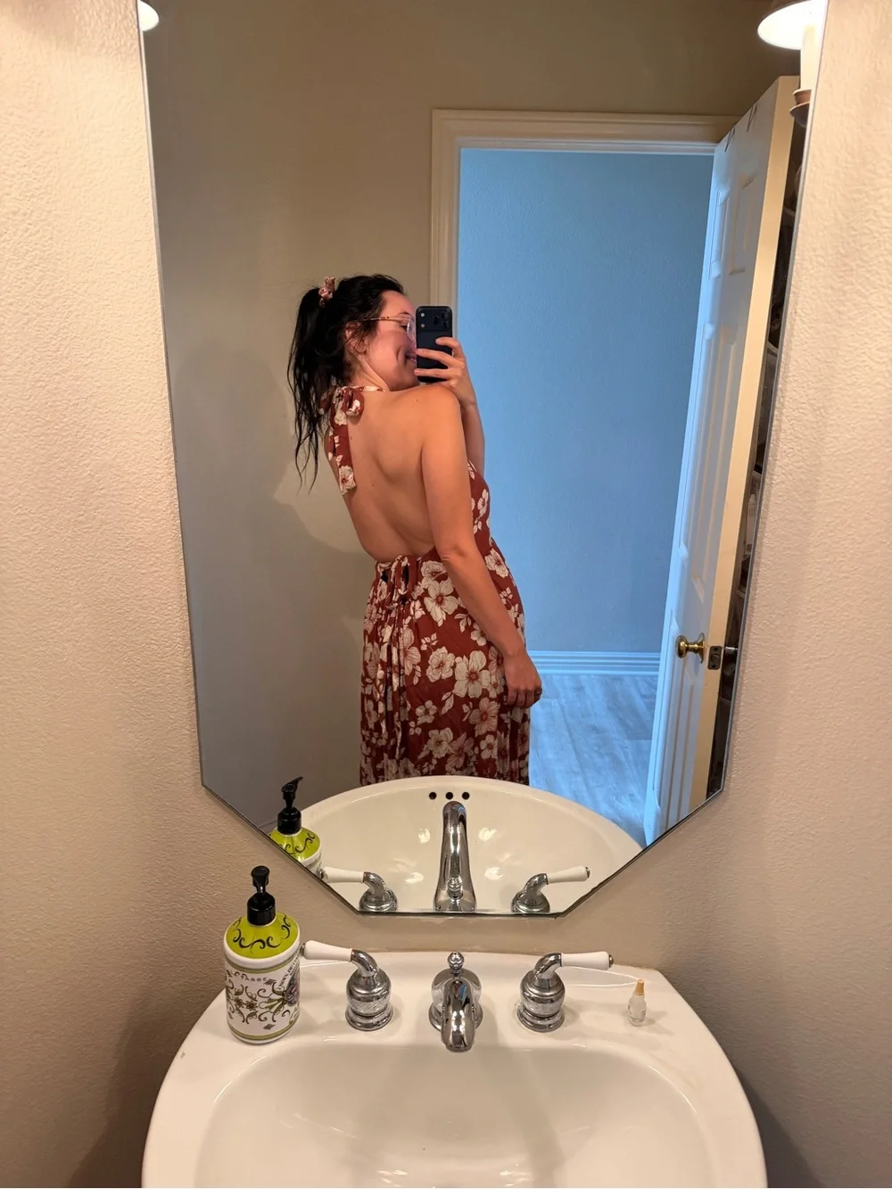 Abercrombie & Fitch Dusty Rose Floral Strapless Maxi Dress
